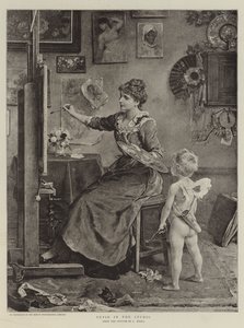 Cupidon dans le studio - Ludwig Knaus